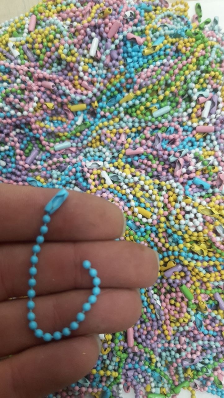 زنجیر ساچمه ای رنگی و نقره ای تک رنگ (حداقل سفارش ۱۰عدد)