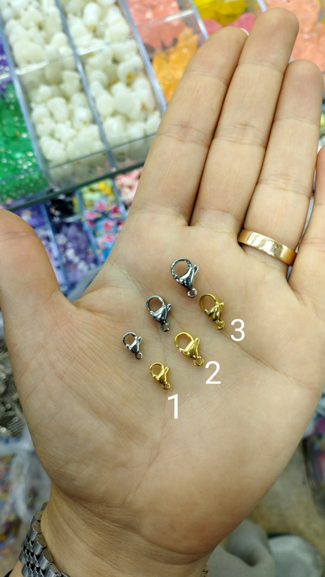قفل طوطی استیل در ۳سایز و ۲رنگ طلایی و نقره ای (پک ۵۰عددی)