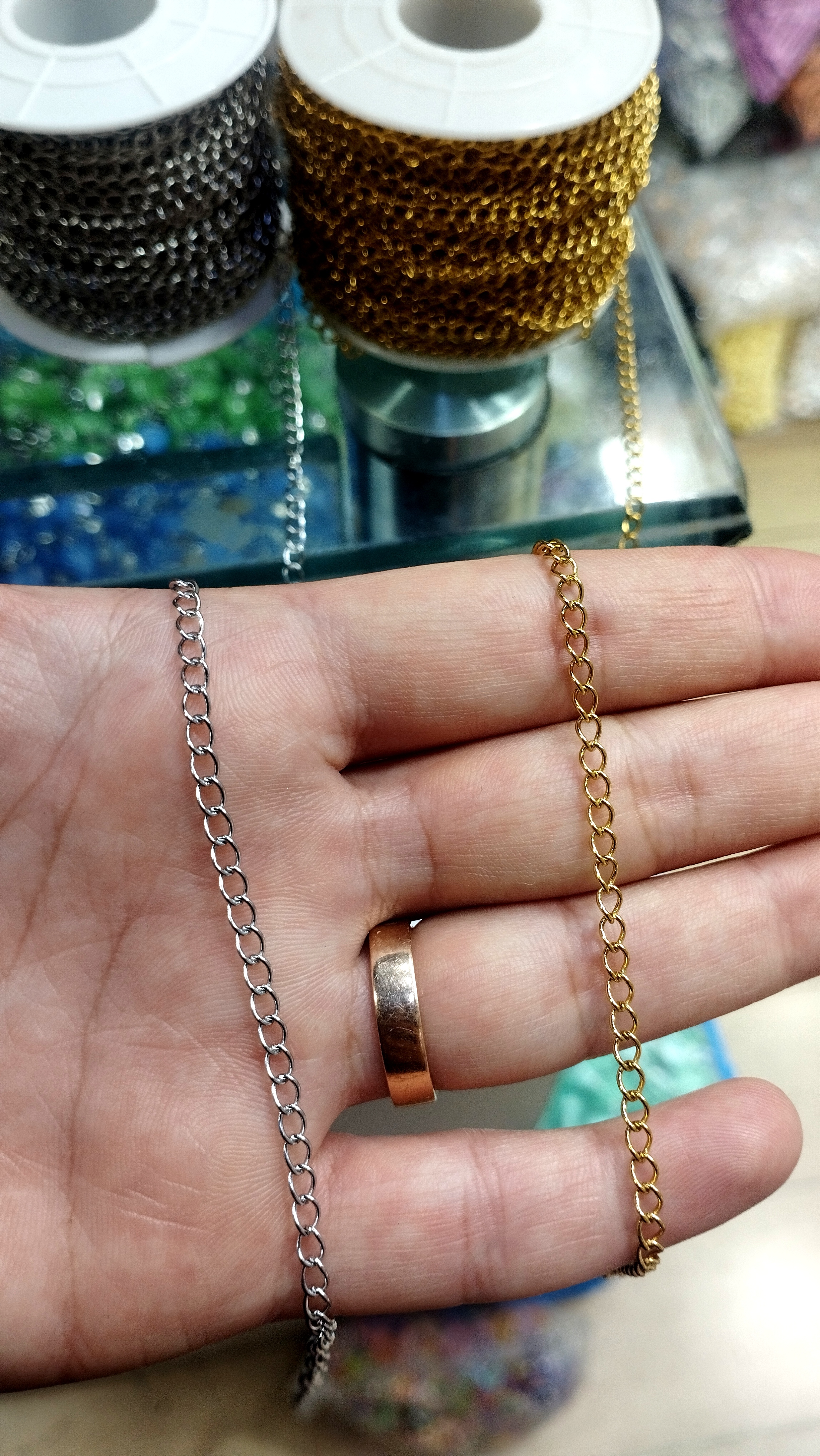 سایزر جنس استیل طلایی و نقره ای رنگ ثابت(فروش متری)